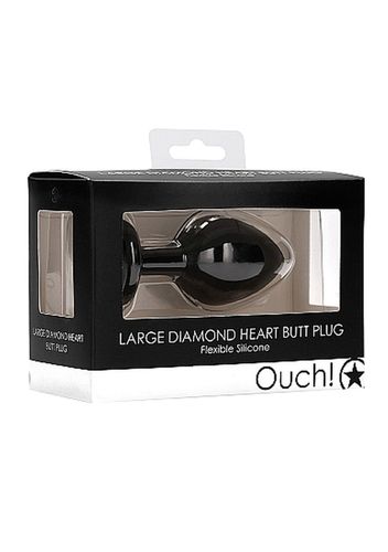 diamond heart butt plug - large - black na Arena.pl
