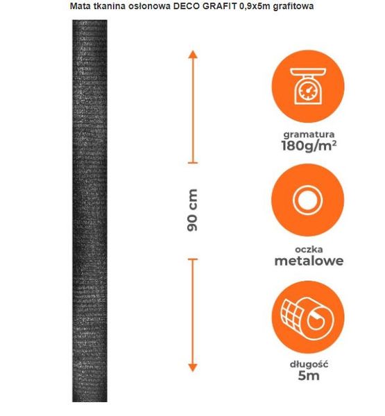 MATA OSŁONOWA DECO BASIC GRAFIT 90CM ROLKA 5MB - S-B MSVM95 zdjęcie 3
