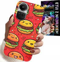 ETUI DO OPPO RENO10 PRO 5G - SŁODKIE UŚMIECHNIĘTE BURGERY POKROWIEC