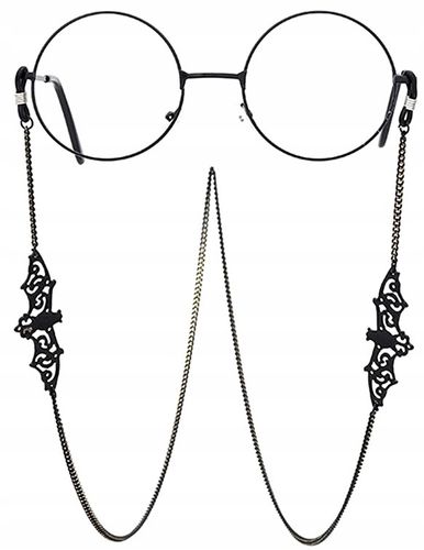 Elegancki Łańcuszek Do Okularów Czarny Metalowy na Arena.pl