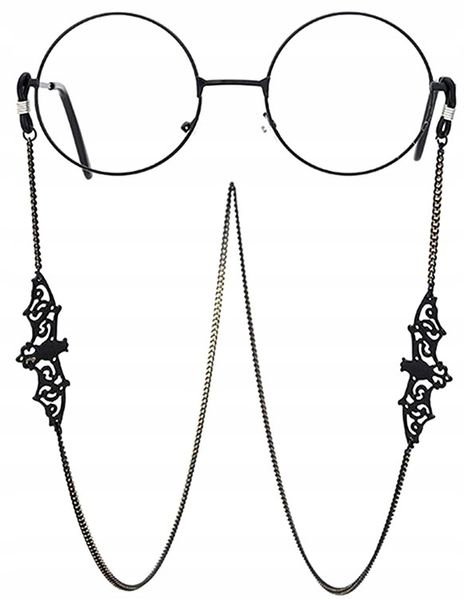 Elegancki Łańcuszek Do Okularów Czarny Metalowy zdjęcie 4