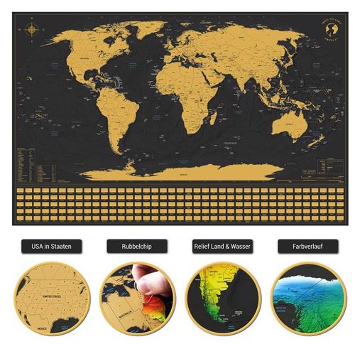 Scratch It Mapa Świata Do Zdrapywania Xxl 84X55 Cm na Arena.pl