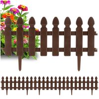 4x Płotek Ogrodowy Brązowy Border Palisada Obrzeże Trawnika Grządki 196 cm