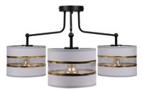 Andy lampa wisząca czarny 3x40W E27 abażur szary+złoty