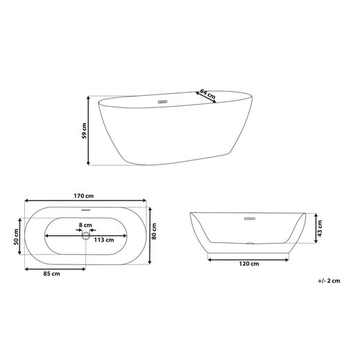 Wanna wolnostojąca 170 cm biała CARRERA na Arena.pl