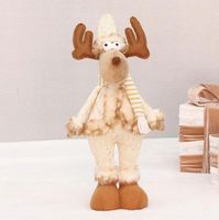 Figurka świąteczna renifer z szalikiem duża figurka 45cm.