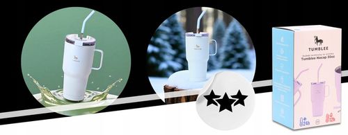 Kubek Termiczny z WYGODNYM Uchwytem i STALOWĄ Słomką TEMPERATURA DO na Arena.pl