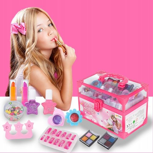 ZESTAW MAKE UP MANICURE W KUFERKU DLA DZIECI DO MALOWANIA PAZNOKCI LAKIERY na Arena.pl