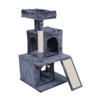 Drapak dla kota legowisko zabawka domek wieża budka ciemno-szary Rebel