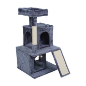 Drapak dla kota legowisko zabawka domek wieża budka ciemno-szary Rebel