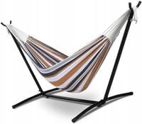 Hamak Ogrodowy 275x150cm Dwuosobowy Huśtawka CARRUZZO Mocny + Pokrowiec