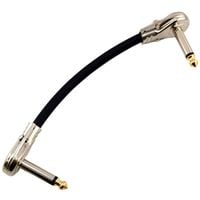 Kabel instrumentalny sygnałowy JACK 6,3mm kątowy 10 cm patch Czarny Polski