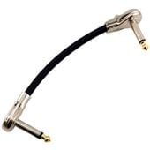 Kabel instrumentalny sygnałowy JACK 6,3mm kątowy 10 cm patch Czarny Polski