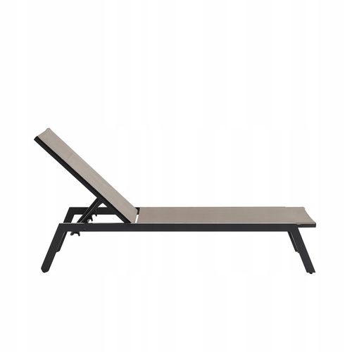 Leżak ogrodowy beżowy wygodny z aluminium rozkładany Leżanka na taras 60 cm na Arena.pl