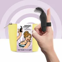 feelztoys magic finger black - wibrujący gadżet na palec