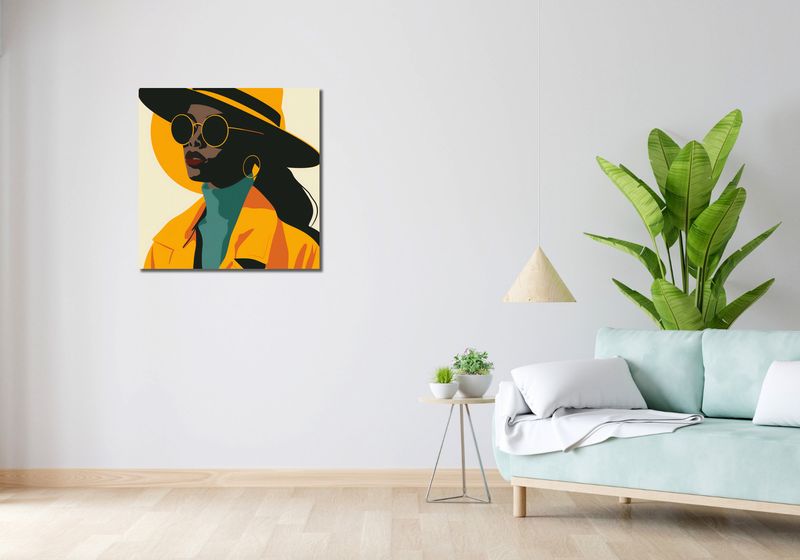 Obraz 70x70cm Żółta Stylowość zdjęcie 2