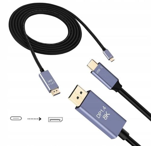 Kabel USB C do Displayport DP 1.4 8K 4K 240 Hz Mac na Arena.pl