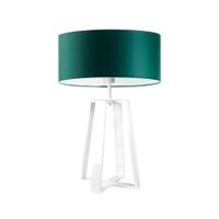 Lampka THOR abażur zieleń butelkowa stelaż biały