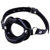 Knebel Otwarty W Kształcie Ust Silikonowy Knebel Bdsm Na Pasku Z Otworem