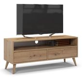 Szafka rtv, stolik pod telewizor, SKAND, 120x40x50, dąb, mat | TYLETEGOTU