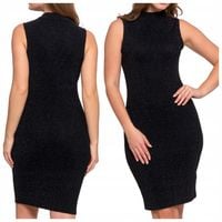 SUKIENKA DAMSKA MIDI BEZ RĘKAWÓW KOKTAJLOWA Z POŁYSKIEM DOPASOWANA MORAJ M