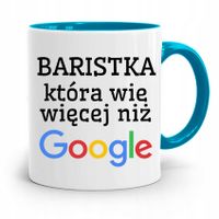 Dla Baristy Baristki Kawiarki Kubek Błękitny Z Nadrukiem Ze Zdjęciem