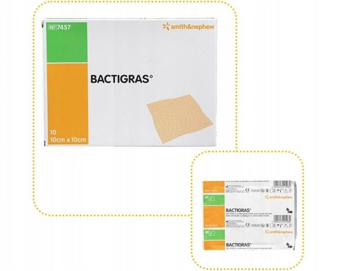 Opatrunek parafinowy z chlorhexydyną Smith&Nephew Bactigras 10x10cm 10 szt. na Arena.pl