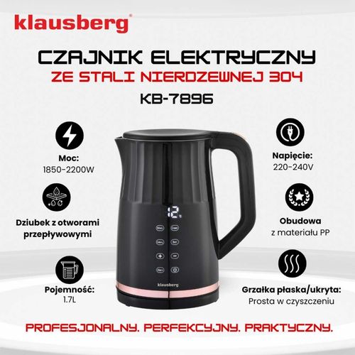 czajnik elektryczny 1,7l klausberg kb-7896 led regulacja temperatury na Arena.pl