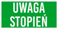 Tabliczka Grawerowana zielona 20x10 BHP Znak ewakuacyjny uwaga stopień