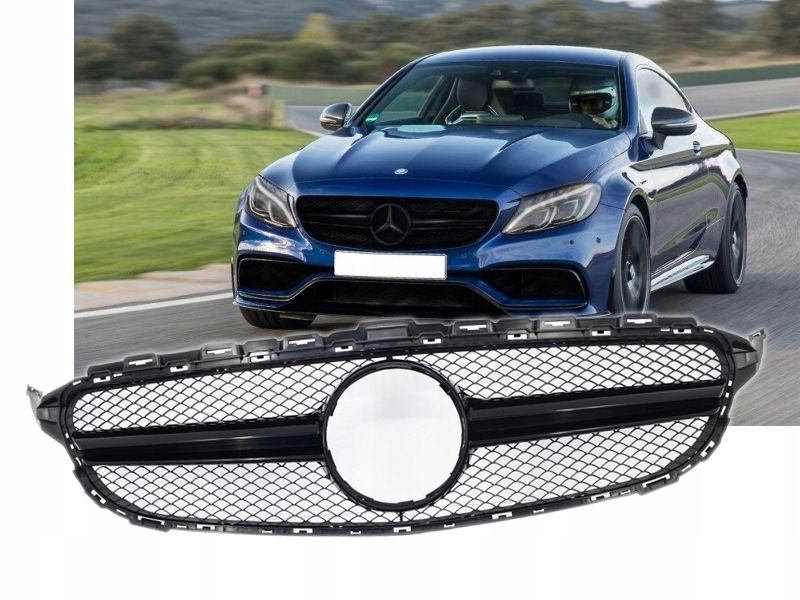 GRILL MERCEDES W205 C63 LOOK AMG BLACK 14-18 zdjęcie 5