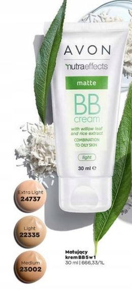 Avon - matujący krem BB 5 w 1 Nutra Effects Light zdjęcie 3