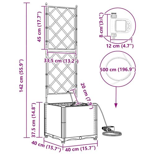 Donice ogrodowe Czarny 40 x 40 x 142 cm Stal na Arena.pl