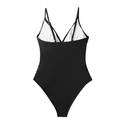 STRÓJ KĄPIELOWY JEDNOCZĘŚCIOWY KOSTIUM WYSZCZUPLAJĄCY DAMSKI CZARNY M 38 na Arena.pl