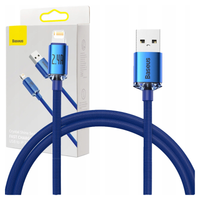 Kabel USB do Lightning Baseus Crystal Shine, 2.4A, 1.2m (niebieski)