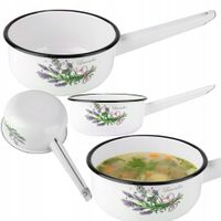 RONDEL 1,5L EMALIOWANY GŁADKI WZÓR LAWENDA GARNEK RONDELEK TRADYCYJNY