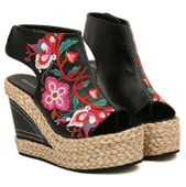 Buty Damskie - Lato - NA KOTURNIE  Haft