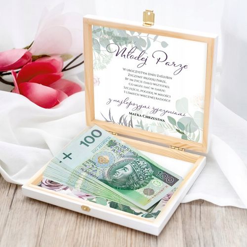 PREZENT ŚLUBNY PUDEŁKO NA PIENIĄDZE ŚLUB KARTKA ŚLUBNA DLA PARY MŁODEJ na Arena.pl