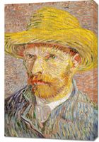 Obraz 60x90cm Self-Portrait with a Straw Hat, Van Gogh Vintage
