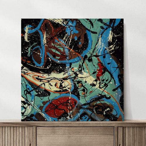 Obraz na płótnie abstrakcja Pollock 100x100 cm na Arena.pl