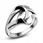 PIERŚCIONEK SREBRNY PLECIONY WARKOCZ KOSZYK 925