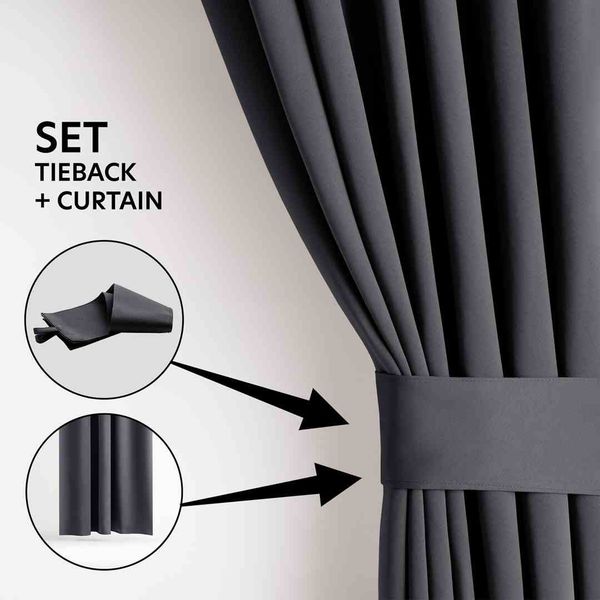 CURT/AH/BLACKOUT/EYELETS/CHARCOAL/140X270/1PC zdjęcie 3