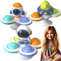 FIDGET SPINNER Z PRZYSSAWKĄ SENSORYCZNA KĄPIEL PREZENT GRZECHOTKA 3 SZTUKI