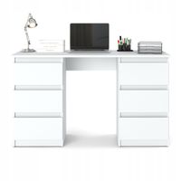 Biurko Białe 120cm Biurko szkolne 6 szuflad Stolik dla dziecka