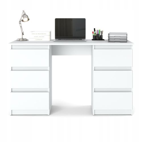 Biurko Białe 120cm Biurko szkolne 6 szuflad Stolik dla dziecka na Arena.pl