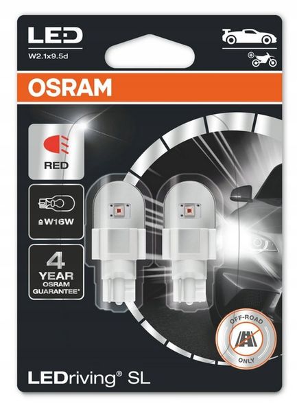 Osram żarówka Led Premium New W16W Czerwona zdjęcie 6