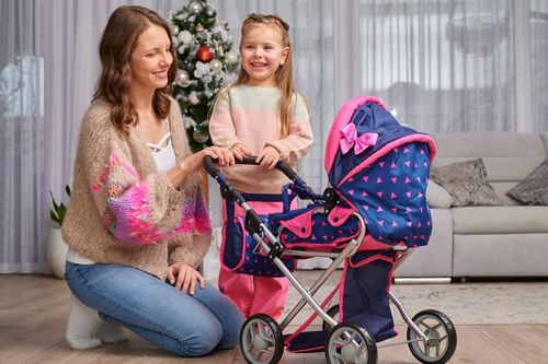 WÓZEK DLA LALEK GŁĘBOKI SPACERÓWKA GONDOLA 3w1 KINDERPLAY TORBA POŚCIEL na Arena.pl