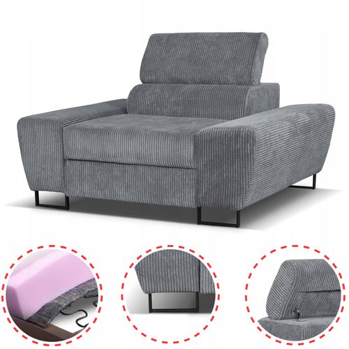 Zestaw mebli wypoczynkowych salonu Savio Sofa 2os fotele szare Family Meble na Arena.pl