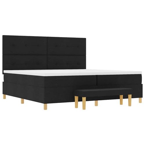 Łóżko sprężynowe z materacem Czarny 200 x 200 cm tkanina na Arena.pl