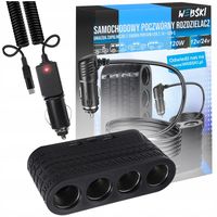 ROZDZIELACZ PRZEDŁUŻACZ TRÓJNIK ROZGAŁĘŹNIK GNIAZDA ZAPALNICZKI 2xUSB 1xC