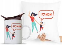 Zestaw Poduszka + Kubek Dzień Mamy Matki Prezent Z Nadrukiem Ze Zdjęciem